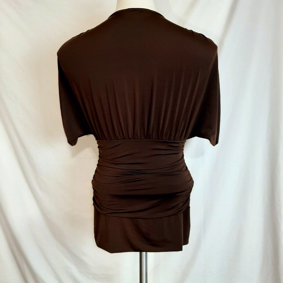 Rampage womens size small fitten wrap brown shirt - Picture 6 of 6